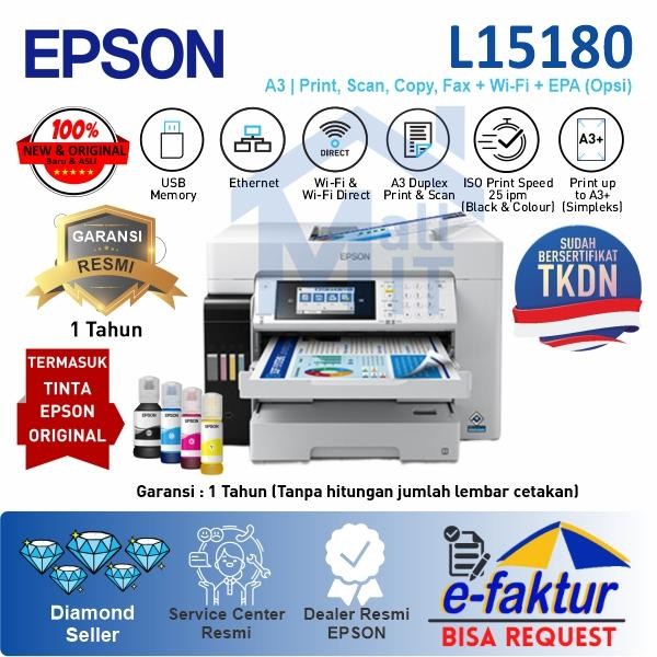 Terlaris Printer Epson L15180 L-15180 L 15180 A3 Wifi Duplex Scan Copy Fax