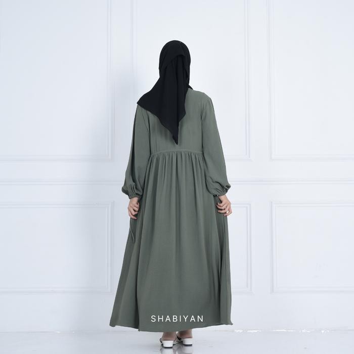 SHABIYAN 439 Gamis Polos Abaya Crinkle CEY Crinkle Airflow Yumi