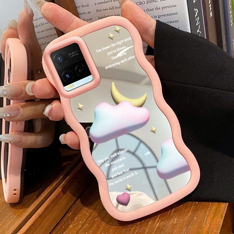 Casing Untuk VIVO Y21 Y21s Y21t Y21e Y21a Y33t Y33s Y21G Case Casing Bulan Awan Pola HP Cesing Macar