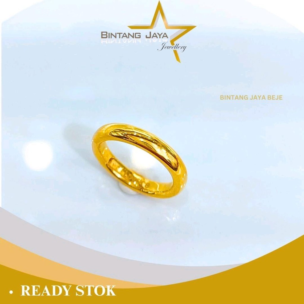 Cincin Emas Belah Rotan Kadar (15K) Berat 2,17gr - Cincin Pernikahan Klasik yang Abadi | Lihat lebih