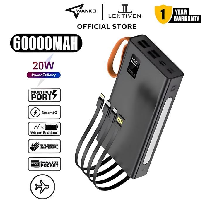 WANKEI LENTIVEN Powerbank 60000 mAh 4 USB Fast Charging W66
