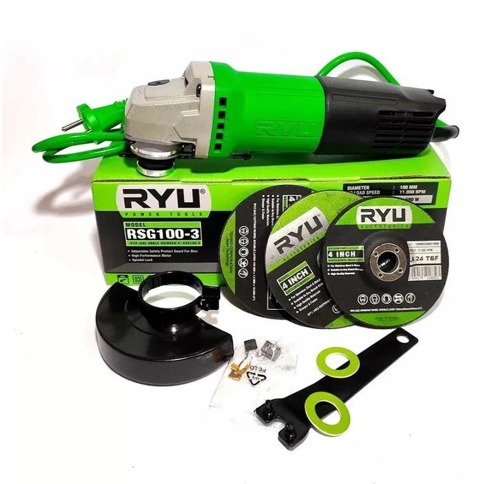 Mesin Gerinda Ryu 4 Inch Original - Angle Grinder Ryu Gurinda Tangan