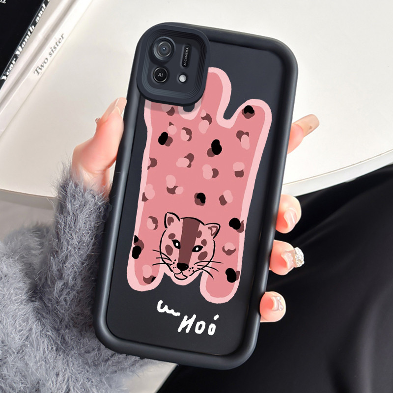 Casing Hp OPPO A16K OPPO A16E Case Macan Pink Cover Phone Shell lembut Softcase Kesing Back Simple C