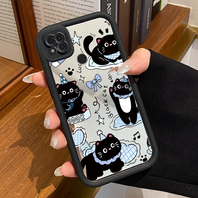 Casing Hp Xiaomi Redmi 9C Redmi 9C NFC Redmi 10A POCO C31 Case Casing Kucing Hitam HP pola Kesing Ka