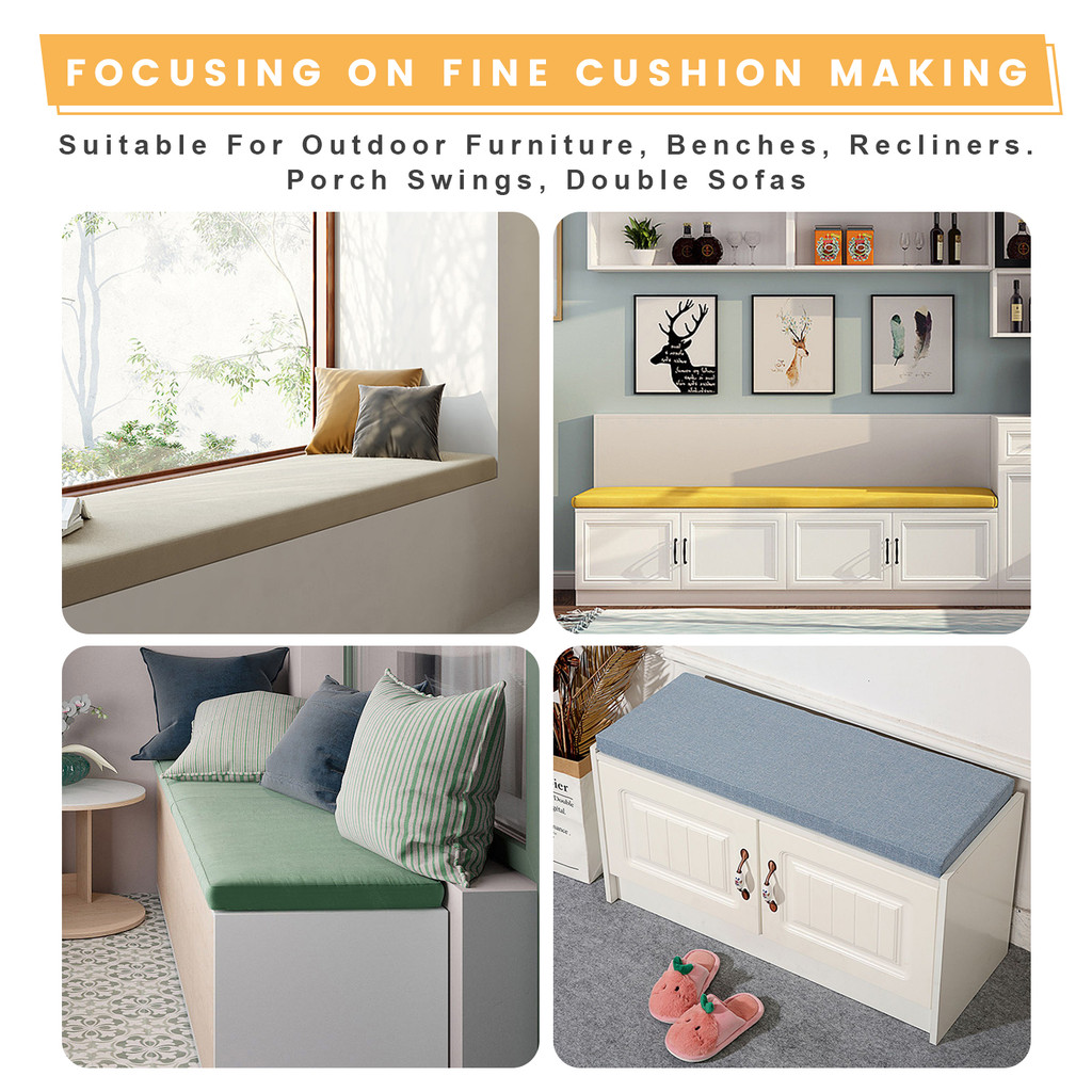 Custom Bench Cushion 50D High Density Sponge Sofa Cushion Wooden Chair Cushion garden Lounge Bay Win