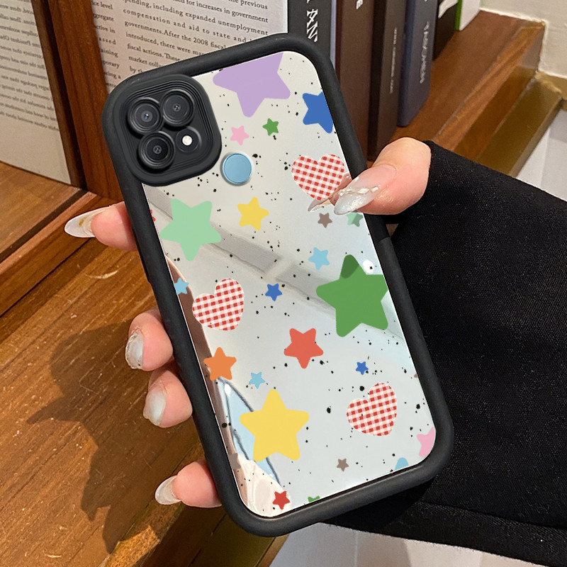 Casing Hp OPPO A15 A15s A35 Case Casing Bintang stiker HP pola Kesing Kasing cermin Cesing Silikon S