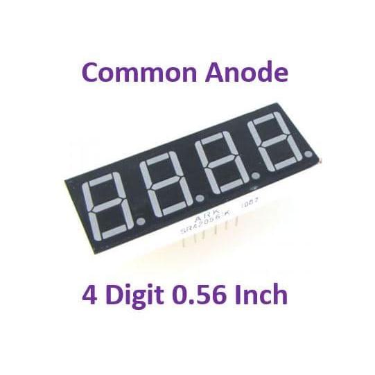 4 DIGIT 7 SEGMENT 0.56 INCH COMMON ANODE RED 4 BIT SEVEN SEGMENT 0.56"