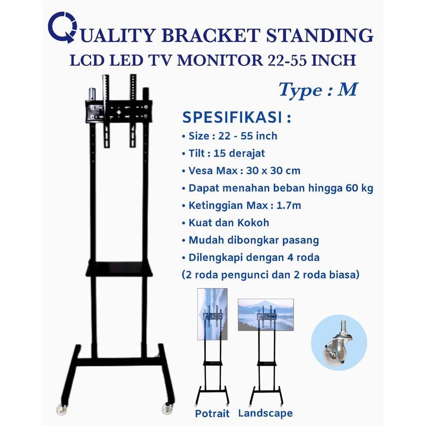 PROMO standing bracket tv 50inchi braket tv berdiri 19inchi sampai 50inchi TERBARU