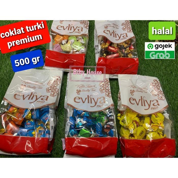 COKLAT EVLIYA TURKI HALAL OLEH OLEH HAJI UMROH 500 GR PREMIUM ORIGINAL