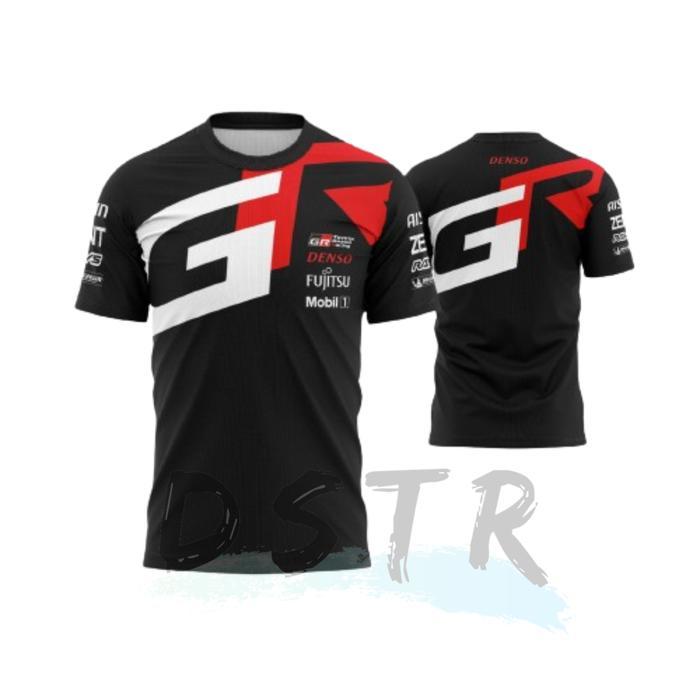 Kaos Jersey WEC 2024 Team Toyota Gazoo Racing Hypercar Fullprint Hitam Lengan Pendek
