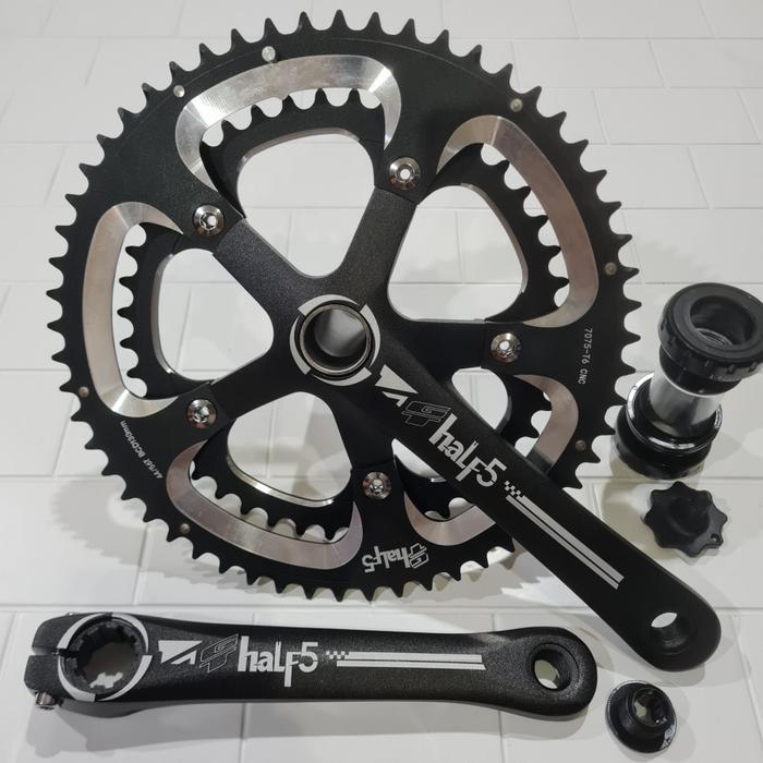 Crankset Double Gt Half5 44 52 44T 52T Crank Arm Set Chainring Litepro