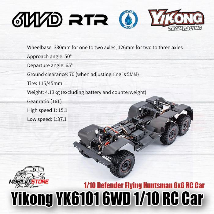 Yikong Yk6101 1/10 Scale Rc Car 6X6 Rtr Defender Flying Huntsman Body