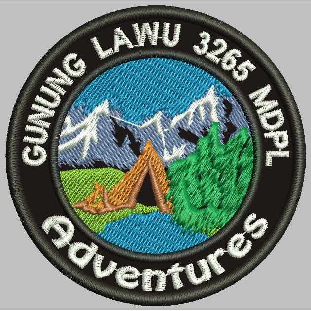 BCP-878 GUNUNG LAWU 3265 MDPL PATCH BORDIR LOGO ADVENTURE/OUTDOOR