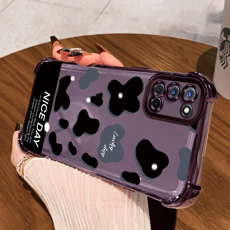 Casing Hp untuk OPPO A72 A92 A52 Case Motif belang sapi Kasing Shock-Proof Cesing Airbag Kesing Anti