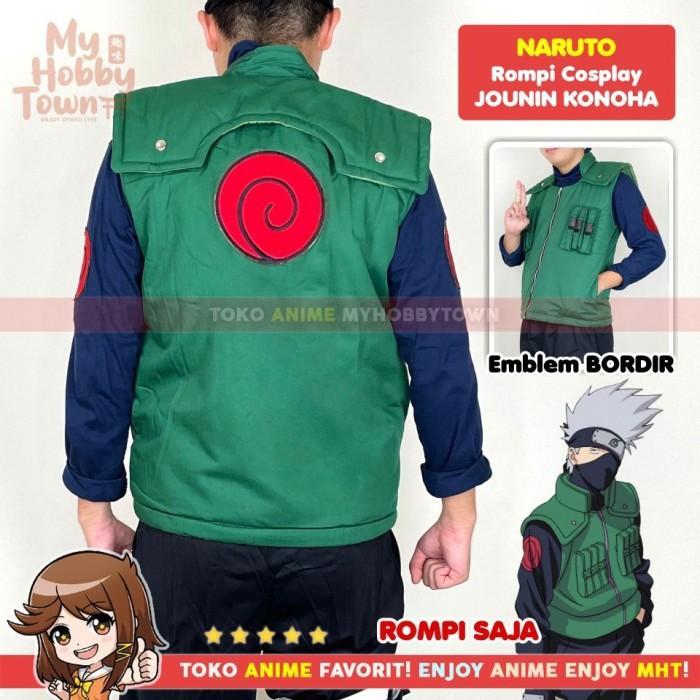 Rompi Vest Cosplay Kakashi Hatake Anime Naruto Jounin Ninja Konoha