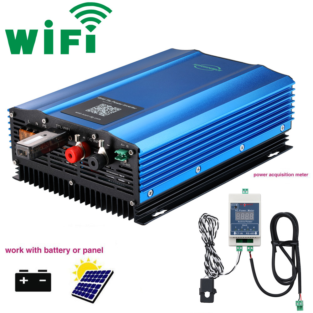 Grid Tie Inverter 1200W with Limiter,WIFI APP Remote Control ,Battery