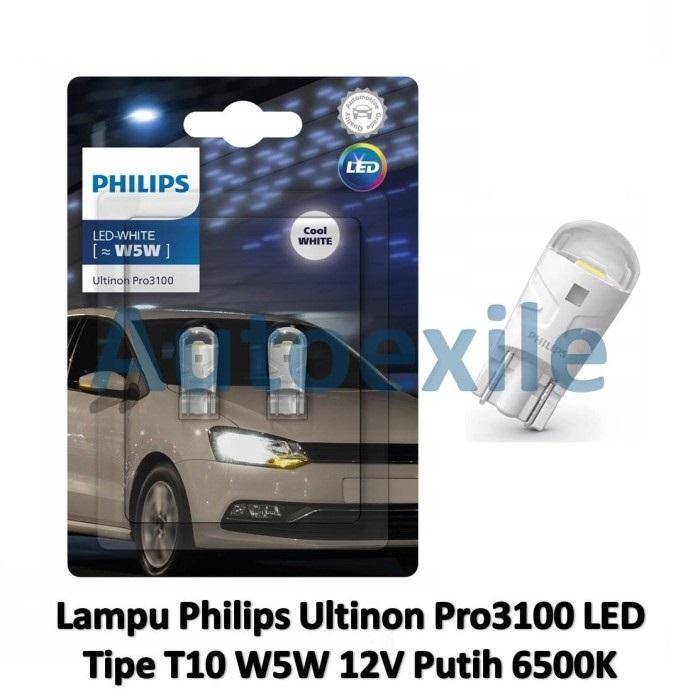 Lampu Halogen Led T10 W5W Philips 4000K 6000K 6500K Amber Putih Merah