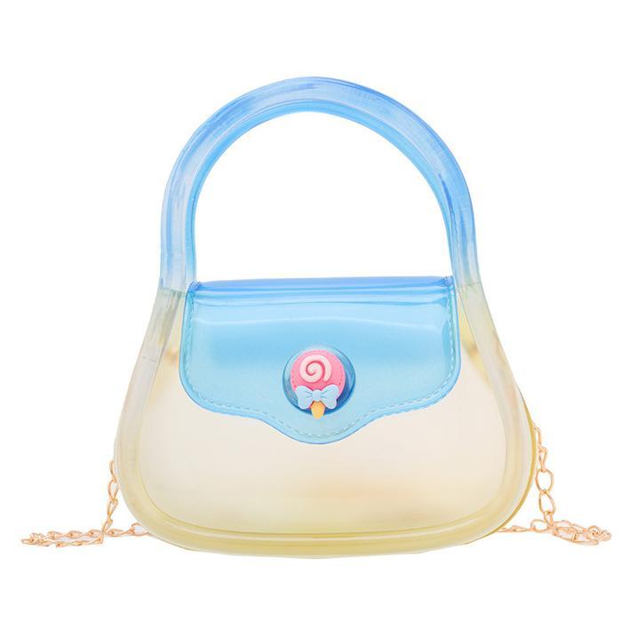 7lc9- Tas Jelly Transparan Oval/ Slingbag Jelly / Tas Mini Transparan Dua Warna Korea Anak