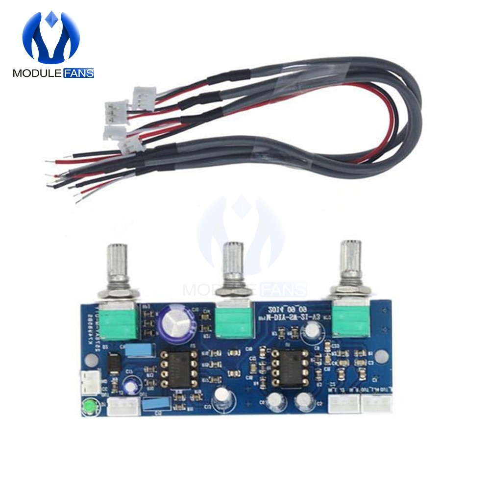 DC 12V-24V Low Pass Filter NE5532 Subwoofer 2.1CH Pre-Amplifier PRE Preamp Board AMP Diy Electronic 
