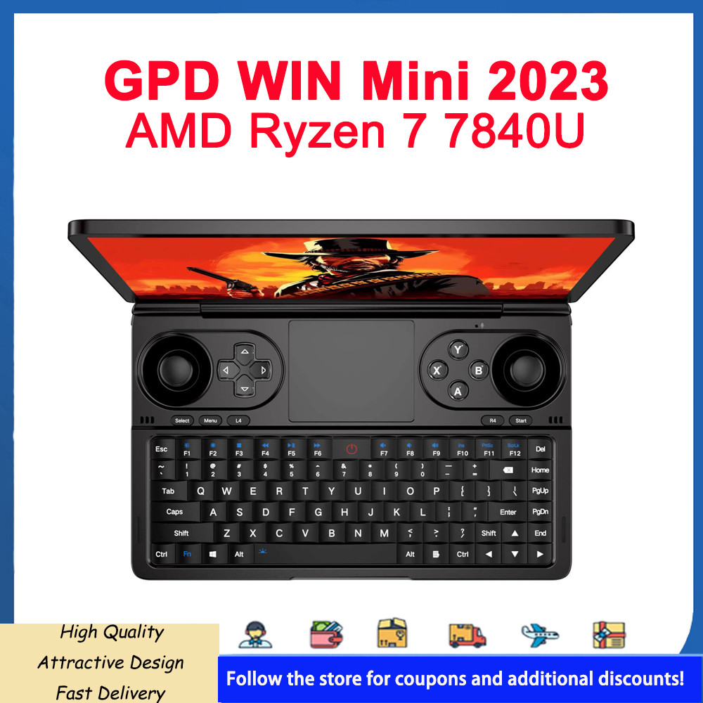 GPD WIN Mini 2023 Handheld Gaming PC 7 Inch Clamshell Game Console AMD Ryzen 7 7840U Radeon 780M Min