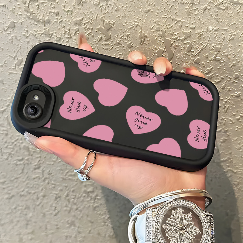 Casing Hp Untuk VIVO Y81 VIVO Y81i VIVO Y81s VIVO Y83 Case Hati merah muda Softcase Kesing Premium M