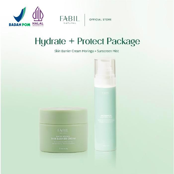 Khusus Gosend [2 Pcs] Fabil Bundle Moringa Sunscreen Mist Spf 45 Pa+++ + Back Young Skin Barrier