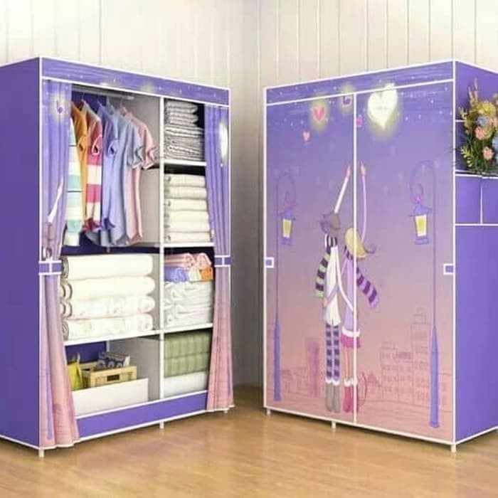 LEMARI PORTABLE KAIN 105 LEMARI PAKAIAN KAIN RESLETING/GULUNG / LEMARI KAIN / LEMARI RESLETING /