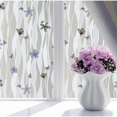 ventra- Stiker Kaca Jendela Rumah Sandblast Panjang 4 Meter Motif Bambu Bahan Pvc Anti Air &