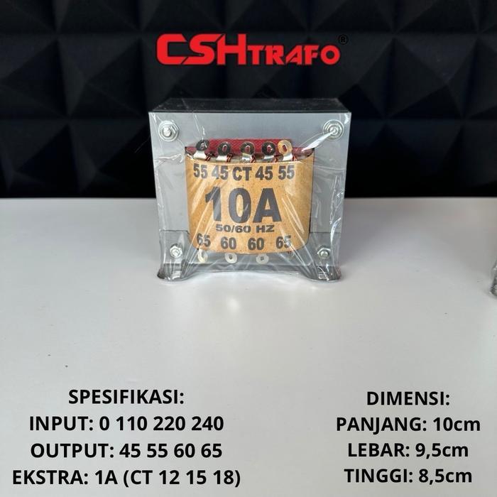 Trafo Kotak Csh Best Quality Trafo Kecil 100% Tembaga Murni 10A Ct 65V Terbaru 