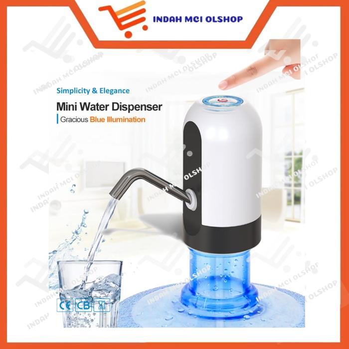 Pompa Galon Elektrik Recharge Dispenser Air Minum USB LED Gelembung
