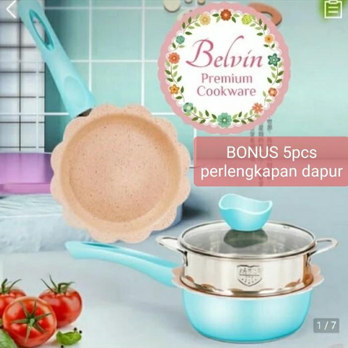 BELVIN FLOWER BABY COOKWARE SET 18CM 18 CM FRY SAUCE PAN PANCI MPASI QUALITY ORIGINAL