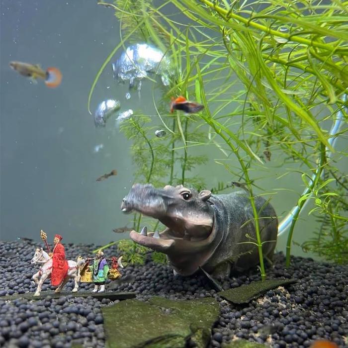 Best Seller Hiasan Aquarium Kuda Nil, Dekorasi Aquarium Kuda Nil, Kuda Nil Aquarium, Hiasan Aquarium