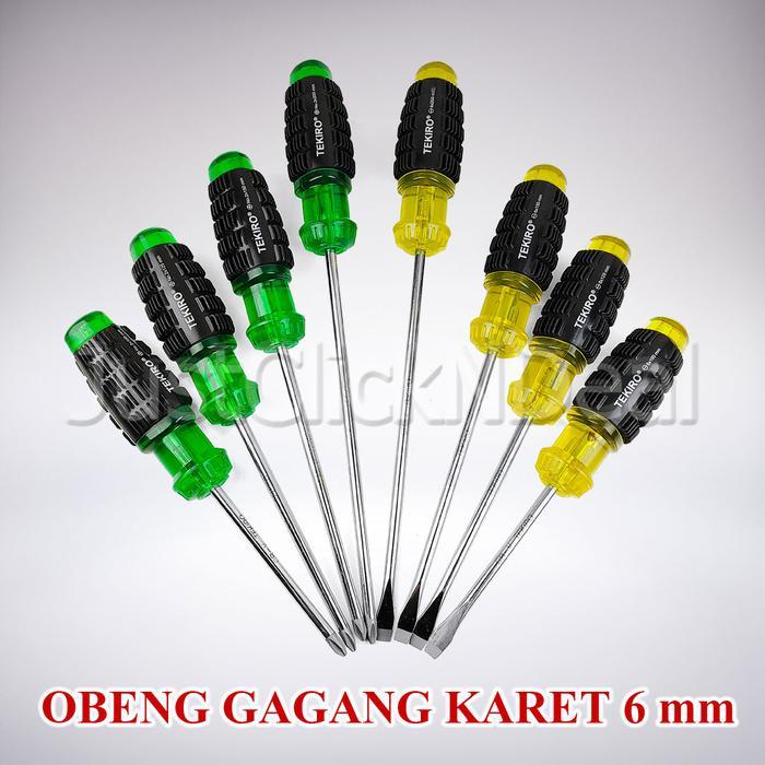 Tekiro Obeng Gagang Karet Plus Minus 6 Mm Cushion Grip