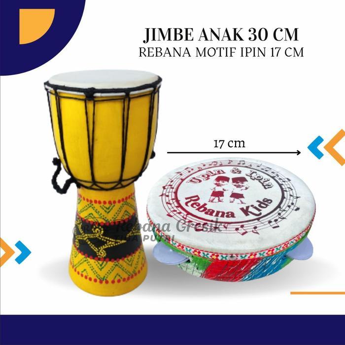Jimbe Rebana Hadroh Paket Anak Murah Gendang Kendang Besar Mainan Musik Edukatif Balita Djimbe
