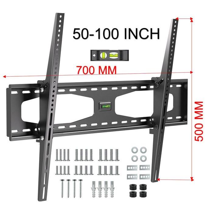 BERKUALITAS Bracket TV LED 55-98 Inci Kapasitas 56 KG VESA 10x10 CM-70x50 CM TV Engagement Pull