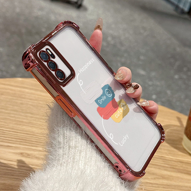 Casing Hp Untuk OPPO A16 OPPO A16s OPPO A54s Case Cat minyak Kasing empat sudut airbag Cesing Kesing