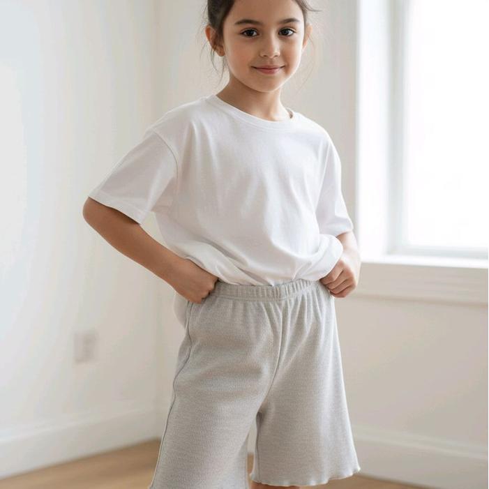 celana pendek anak perempuan bahan rib knit