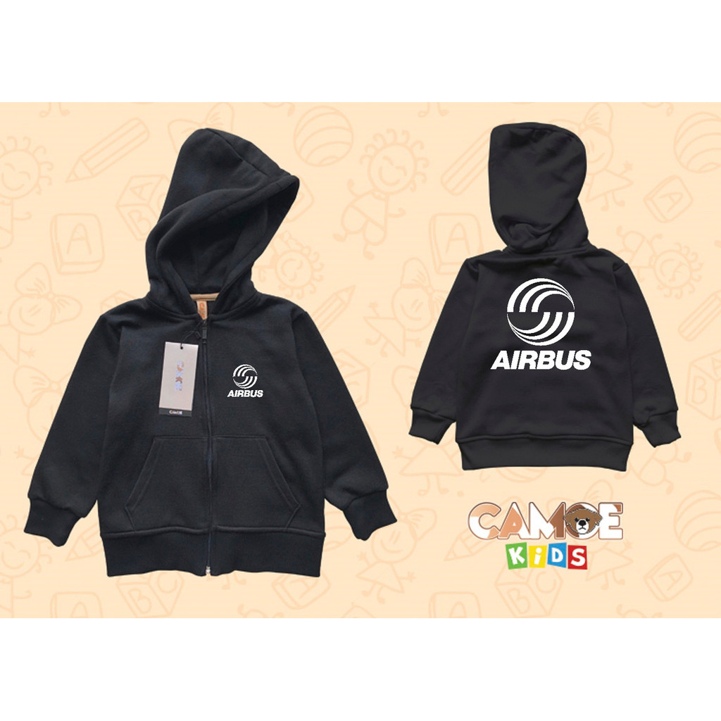 Jaket Hoodie Zipper Anak KIDS Airbus Airplane Pesawat Terbang