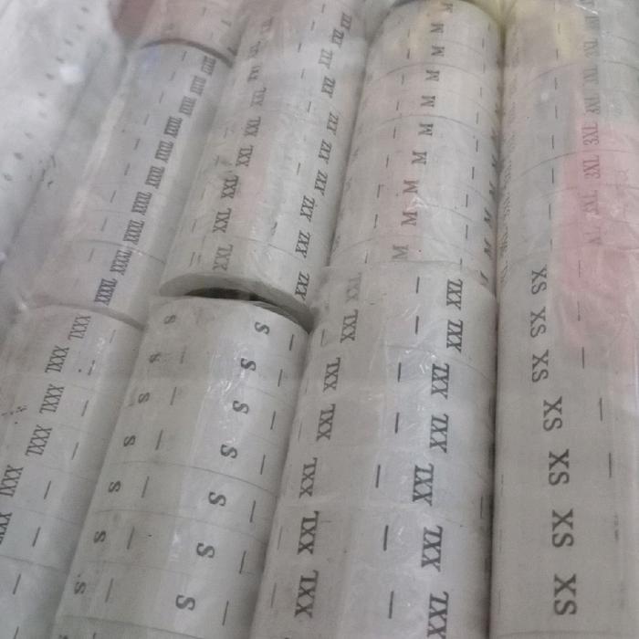 Label Size Sablon Tafeta / Label Printing Pakaian / Label Ukuran Baju Huruf