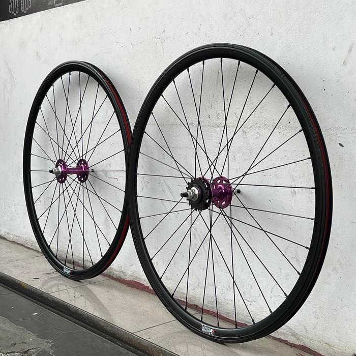 TERBARU WHEELSET 700C FIXIE DOLTRAP VUELTA TAIWAN HITAM BEARING ALLOY 3CM NEW