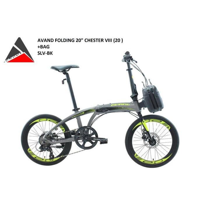 Pedalmaniaa- Sepeda Lipat Avand Chester Viii Black Grey 8 Speed