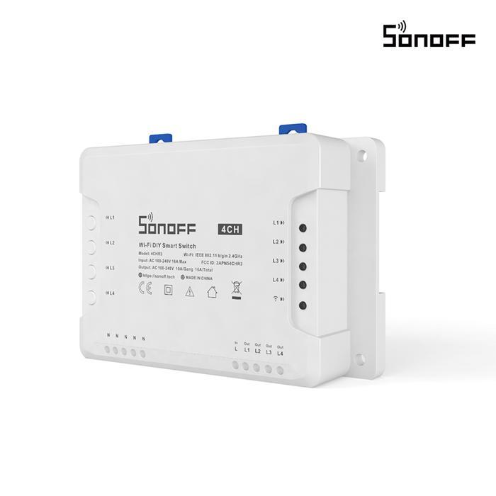 NEW - SONOFF SMART SWITCH 4CHR3 SMART BREAKER WIRELESS 4 GANG BREAKER PINTAR CERDAS SWITCH SMART