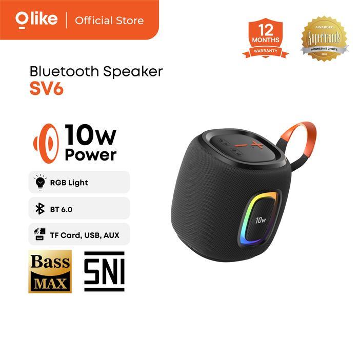 Amino Neutrik - Bluetooth Speaker SV6 10W Subwoofer Dual Bass Bluetooth 6.0 TWS RGB Light 2000mAh 6