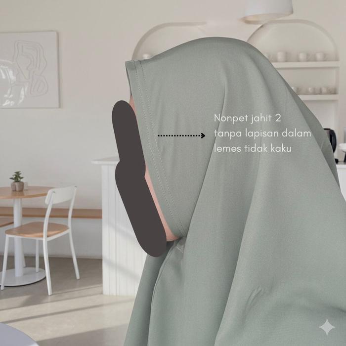 Mahzhuuzh--- Yuraz Nonpet--- Khimar Wolfis Premium Jumbo Hitam Putih Navy Syari Non Pad Cutting V L
