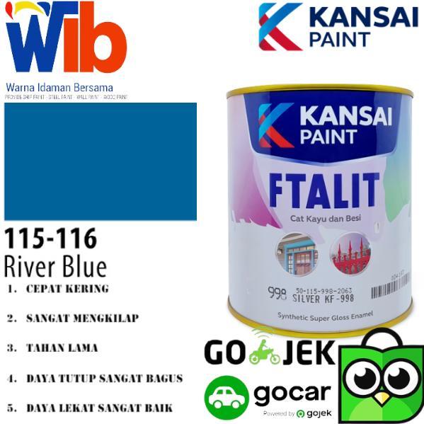 Cat Kayu Tahan Lama Kansai Ftalit Cat Besi & Kayu Gloss 1 Kg / River Blue 115-116 Cat Kayu Dan