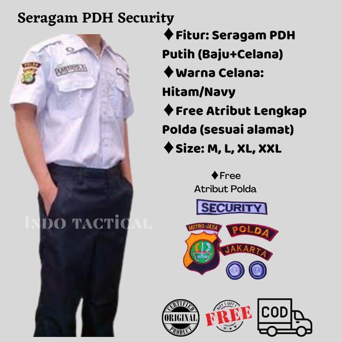 Seragam PDH Satpam Baju Dinas Harian Lengan Panjang Bahan Nyaman Ukuran M Cocok Untuk Security Pria 