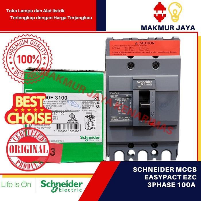Mccb Schneider Ezc100F 3 Phase 100A / Mccb Schneider 3 Phase 100A