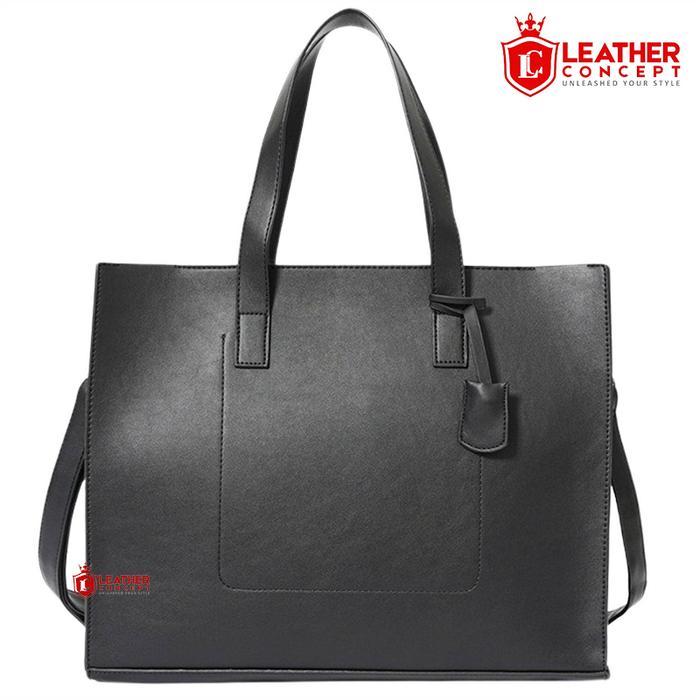 Leather Concept VOSCA HITAM Tote bag Tas Selempang Kulit Tas Kulit Pria Tas Kerja Pria VOSCA BLACK