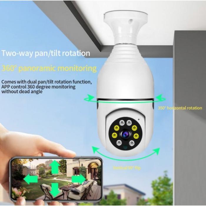 Cctv Bohlam Lampu Camera Cctv V380 Pro wifi Wireless model Bohlam Lamp