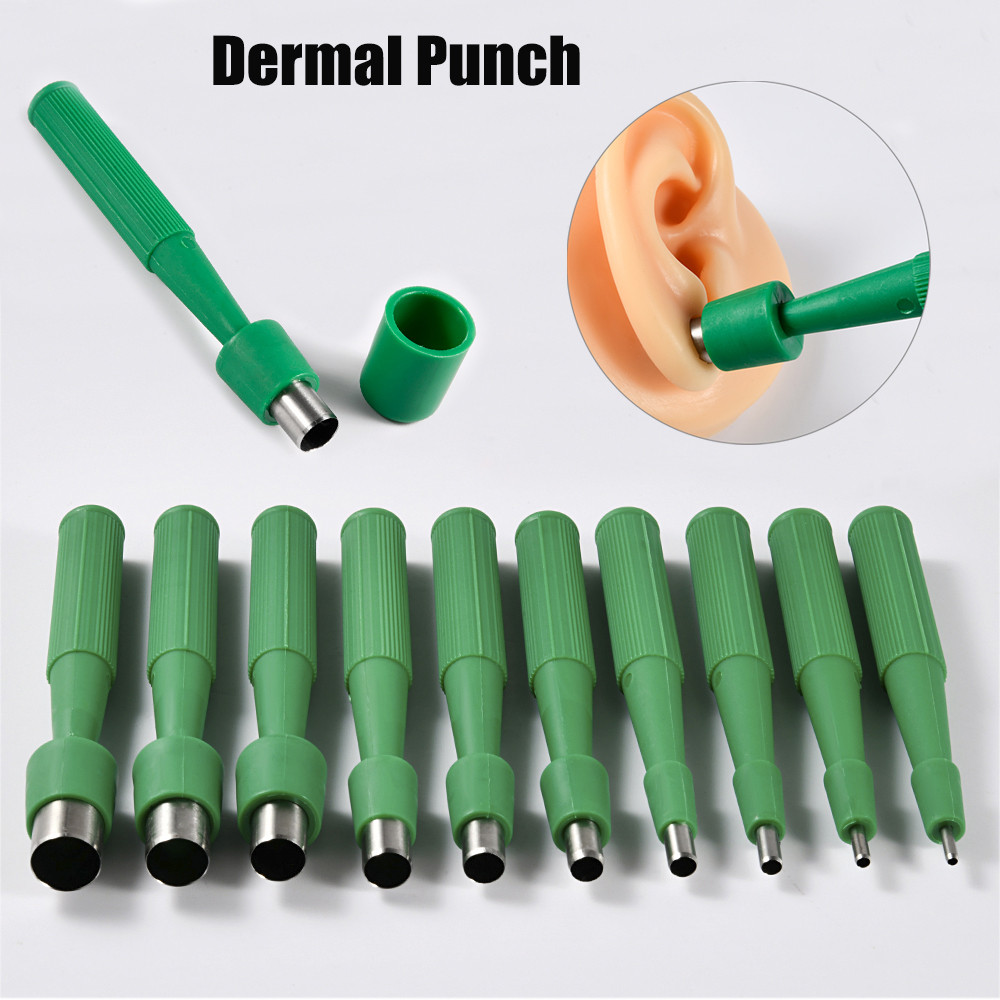 102PCS Micro Surgical Steel Body Piercing Tool Ear Stud Acrylic Dermal Puncher Dermal Piercing Tool